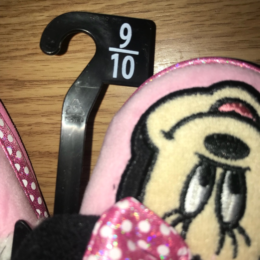 Minnie Mouse Toddler Slippers Sparkly Bow - Picture 6 of 8